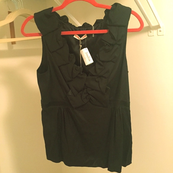 Rebecca Taylor Silk V- Neck Ruffle Top - Picture 8 of 14
